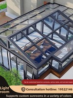 Véranda de style campagnard français Chengdu Chongqing avec fenêtres insonorisées et à rupture de pont thermique en verre pour terrasse et balcon