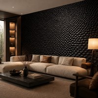 Panneaux muraux décoratifs 3D en bois, motif tribal en relief, revêtement mural en bois sculpté CNC pour restaurant, hôtel, mur d'accentuation