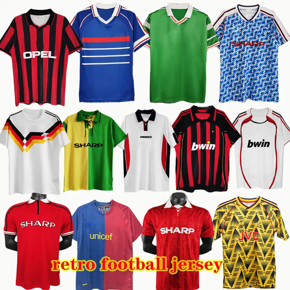 In Stock Wholesale Thaiquality Breathable Quick Dry Classic Retro Shirt Custom Football Jerseys Fotboll vintage soccer jersey