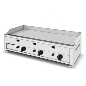 Nhà Hàng Chuyên Nghiệp Thương Mại Thiết Bị Nhà Bếp Counter Top Nửa Gân Nửa Mịn Gas Hot Tấm Vỉ Nướng - Product Image 4