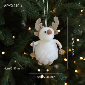 ตุ๊กตาสีขาวน่ารักสำหรับประดับต้นคริสต์มาสไม้แขวนตกแต่งคริสต์มาส - Product Image 4
