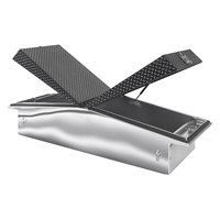 Boîte à outils noire de taille personnalisée pour camionnette en aluminium Gullwing Camper Storage