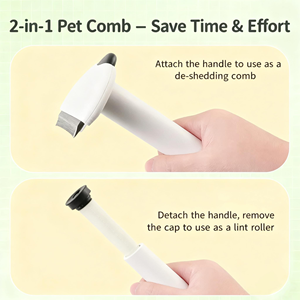 Plastic Short-Haired Cat & Dog Grooming <b>Brush</b> for Thin & Loose Hair - Product Image 4