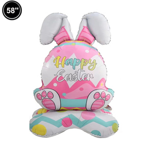 Globos grandes de Pascua de pie conejito conejo pollo huevo en forma de globo de papel de aluminio para Feliz Pascua fiesta de cumpleaños hogar primavera decoraciones - Product Image 3