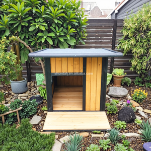 SDD031 di lusso moderno piccolo animale cuccia per interni/esterni in legno casa per cani con motivo di stampa per gatti e animali domestici - Product Image 2