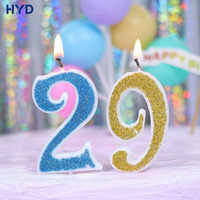 Bougies Chiffres Scintillantes 2026 pour Décoration de Gâteau d'Anniversaire et Fêtes, 5,4cm*3cm, 5 Couleurs Disponibles, Style Romantique, Chiffres Numériques
