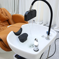 Sillón de Lavacabezas Moderno de Lujo C100, Multifuncional, con Masaje Corporal Completo, Reposapiés Ajustable, Control de Tiempo, Unidad de Lavado de Cabeza para Salón
