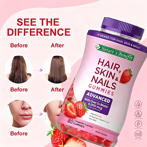 Gummies à la biotine en gros, OEM, pour la croissance des cheveux, de la peau et des ongles, certifiées halal, véganes, sans sucre, supplément de zinc, <span class=keywords><strong>vitamine</strong></span> B7, marque privée - Product Image 2