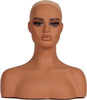 Tête de Mannequin Femme Réaliste Europe et Amérique avec Buste de Têtes de Mannequin pour Perruques, Maquillage, Accessoires de Beauté