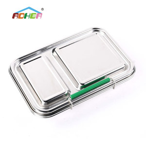 Lonchera de Acero Inoxidable de 2 Compartimentos <span class=keywords><strong>Aohea</strong></span>, Lonchera Bento Ecológica de Grado Alimenticio para Niños - Product Image 5