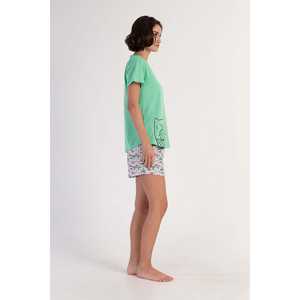 Chaqueta de dormir ovalada de manga corta con cuello redondo para mujer - Product Image 2