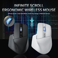 Ratón Ergonómico Inalámbrico con Carga Rápida, 8000 DPI Ajustables y Software Personalizado para Oficina, Silencioso para PC