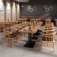 Table de salle à manger rectangulaire ou carrée en bois massif personnalisée, écologique et durable, pour hôtel et restaurant