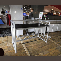 Stand de DJ portable en aluminium, comptoir de bar pliable pour utilisation sur scène, structure modulaire avec capacité de charge de 300 kg, noir et blanc