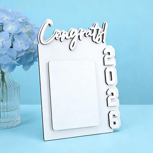 Cornice Fotografica in <span class=keywords><strong>Legno</strong></span> Personalizzata per Congratulazioni, Placca MDF Vuota per Sublimazione 2026 - Product Image 1