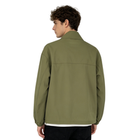 Veste décontractée pour homme de haute qualité, vert olive, col montant, résistante aux plis, coupe-vent zippé, personnalisable