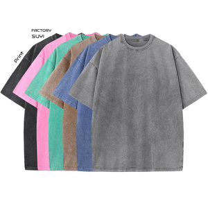 T-shirt <span class=keywords><strong>oversize</strong></span> da <span class=keywords><strong>uomo</strong></span> S-5XL, effetto acid wash, da palestra, 100% cotone morbido, unisex, vintage, stampa personalizzata. - Product Image 1