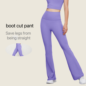 MEISU-Pantalones acampanados transpirables con logotipo personalizado para mujer, leggings de baile con parte inferior de campana - Product Image 2
