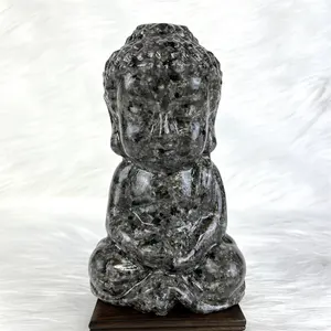 新款天然水晶工艺品愈合手工雕刻Yooperlite石材双面佛像礼品