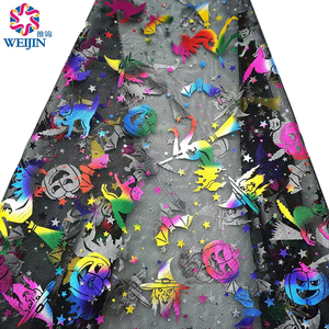 100% <span class=keywords><strong>in</strong></span> fibra di poliestere stampato <span class=keywords><strong>in</strong></span> lamina di Halloween Tulle Power Mesh tessuto stampato a caldo lucido Halloween maglia gonna decorativa - Product Image 6