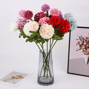 <b>Artificial</b> Hydrangea <b>Bouquet</b> Silk Flowers White Pink Red Blue Purple Wedding Home Decoration High Simulation Reusable - Product Image 1