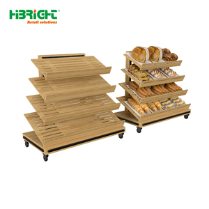 Estante de Madera Rústico para Panadería, Exhibidor de Pan para Cafetería y Panadería - Product Image 1