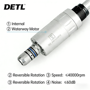 Manipolo Dentale Elettrico ad Alta Velocità AM2 DETL con Micro Motore in Metallo M4 a 4 Fori e Canale Interno per Acqua, ad Alte Prestazioni - Product Image 2