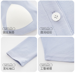 Robe de <span class=keywords><strong>maternité</strong></span> en modal pour femme enceinte, chemise de nuit ample à manches longues printemps-automne pour l'<span class=keywords><strong>allaitement</strong></span>, vente en gros - Product Image 3