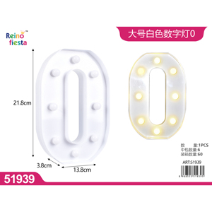 Ingrosso fornitore di luce LED bianco numero 0 segno di luce per eventi e feste partito di illuminazione del prodotto - Product Image 1