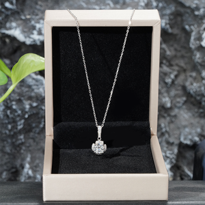Collares de moissanita de plata 925 para mujer 1ct corte brillante redondo D vvs1 925 collar de moissanita creado en laboratorio de plata - Product Image 3
