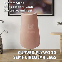 Accessoires de meubles en bois modernes FC-30088 - Panneau en contreplaqué courbé avec pieds de table en arc semi-circulaire