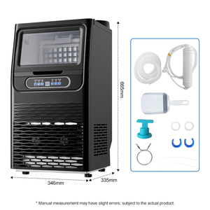 เครื่องทำน้ำแข็งเชิงพาณิชย์ขนาดเล็ก30กก. เครื่องทำน้ำแข็งบนเคาน์เตอร์ ETL สำหรับใช้ในครัวเรือนเครื่องทำน้ำแข็งกล่องพลาสติกไฟฟ้าสำหรับโรงแรม - Product Image 4