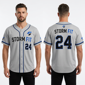 Maillot de baseball personnalisé imprimé pour homme, manches courtes, sublimation, anti-transpiration, antibactérien, coupe classique, toutes saisons, vêtements d'équipe - Product Image 1