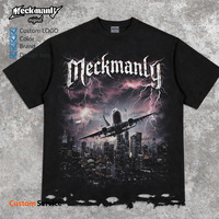 Kaos Oblong Pria Meckmanly Lengan Pendek Sablon Sutra, Regular Fit, 100% Katun Rajut, Bernapas, Ramah Lingkungan
