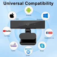 Webcam Tipe-C 1080p Full HD Kamera Web Online dengan Mikrofon ENC Terintegrasi untuk Konferensi dan Panggilan Video