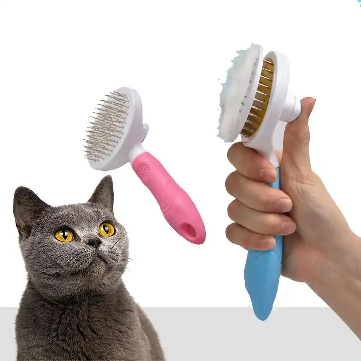 JUPPLIES Cepillo Quitapelos para Gatos con botón para Extraer los Pelos  Cortos y Largos. Peine Mascotas y Perros con Cerdas de Masaje. (Circular) :  : Productos para mascotas