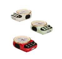 Lecteur CD portable rétro 4-en-1 2025 avec haut-parleur BT sans fil, radio FM, lumière LED, prise en charge de la carte TF, multifonctionnel