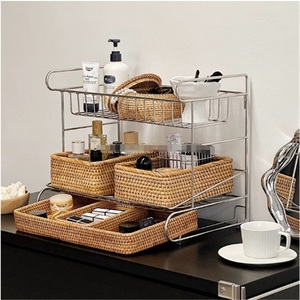 Multi-Layer Zinc Alloy Standing Type Desktop Light Luxury Skin Care & Makeup <b>Storage</b> <b>Rack</b> - Product Image 1