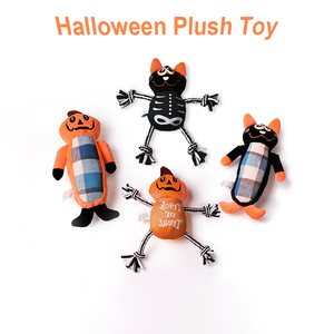 Animal de compagnie noël Halloween souriant monstre chat jouant en peluche jouets à mâcher brosse à dents interactif indestructable chien jouets grinçant - Product Image 2