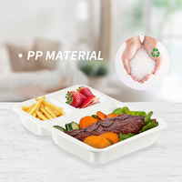 Contenedores Desechables para Alimentos de Grado Alimenticio de 1200 ml con Sellado de Película, para Preparación de Comidas y Catering, Cajas de Almacenamiento de Alimentos con 3 Compartimentos