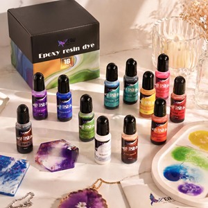 LEQU Happy And Fun - Tinte de Resina de 16 Colores para Hacer Joyas, Pigmento Epoxi Líquido de Alta Concentración para Manualidades y Arte DIY - Product Image 1