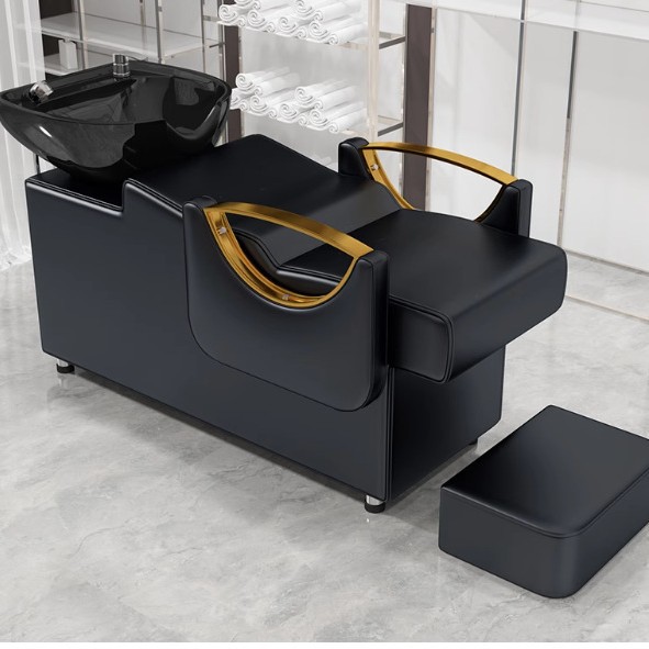 Nero + oro bracciolo + lavabo nero