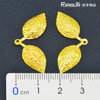 Matériaux d'accessoires de bijoux de bricolage semi-finis Hubu: feuilles d'or de 30mm, huit à deux feuilles, pièces de fleurs
