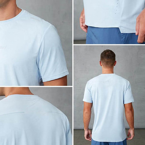 Maglietta da Corsa per Uomo Personalizzata OEM, in Poliestere Leggero, Traspirante, Riflettente, con Perforazioni Laser - Product Image 2