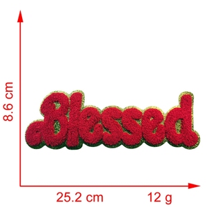 New Big Size <strong>Iron</strong> <strong>on</strong> Gold <strong>Edge</strong> Jesus Embroidery Chenille Patch Blessed Embroidered Christian Chenille Patch for Clothing Bag - Product Image 5
