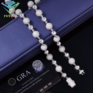 VVS Moissanite GRA Certificate <strong>925</strong> <strong>Silver</strong> 18K Gold Plated <strong>Rosary</strong> Chain Unisex Hiphop Rapper 100% Pass diamond Tester Fashion - Product Image 4