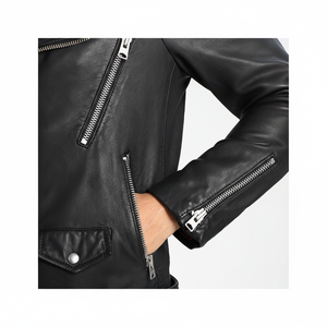 Chaqueta de piel de cordero y cuero de vaca para hombre, chaqueta de motocicleta de cuero de alta calidad, nueva - Product Image 1