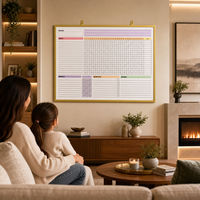 Tableau blanc magnétique double face 45x60cm-120x240cm, tableau de planification imprimé et tableau effaçable à sec vierge avec cadre doré pour le bureau et la maison