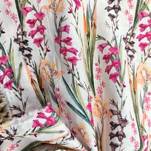 Nouvelle tendance, tissu en lin 40S 150gsm 100% lin, doux et uni avec imprimé <span class=keywords><strong>de</strong></span> fleurs <span class=keywords><strong>de</strong></span> pivoine, imprimé numérique personnalisé pour les vêtements - Product Image 6