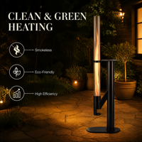 Poêle à granulés de bois d'extérieur non électrique, chauffage portable à alimentation par gravité et allumage automatique pour patio, cour et jardin